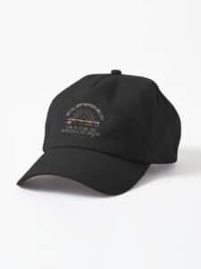 adhd merch: adhd accessories hat 'not all who wander are lost; distracted side questing' boho style