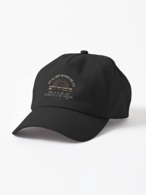 adhd merch: adhd accessories hat 'not all who wander are lost; distracted side questing' boho style