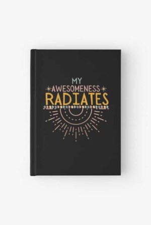 adhd merch: adhd notebook 'my awesomeness radiates' boho style journal