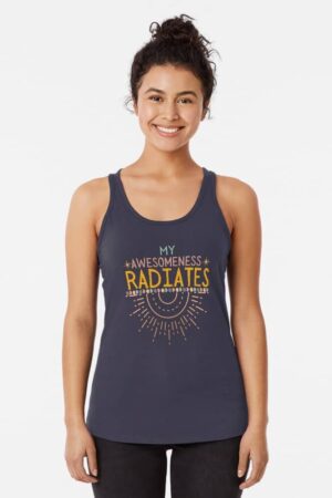 ADHD t shirt for women. text reads: my awesomeness radiates