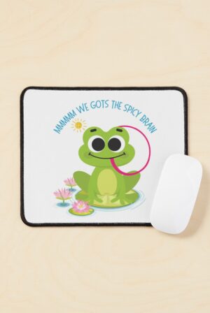ADHD merch: adhd office supplies mouse pad 'spicy frog brain'