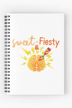 adhd merch: adhd notebook 'sweet, feisty, extra neurospicy'