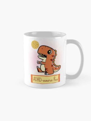 ADHD merch: ADHD mug 'ADHD-osaurus-Rex'
