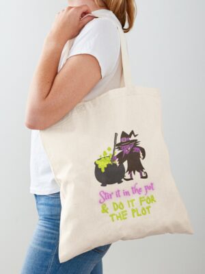 ADHD merch: ADHD bags 'stir it in the pot and do it for the plot' with halloween witch