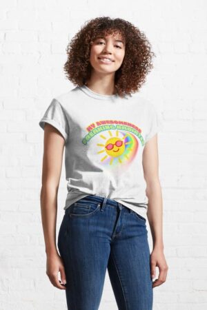 ADHD shirt for women. reads: my awesomeness freaking radiates