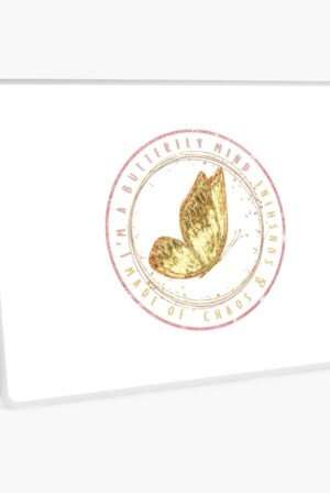 adhd merch: adhd office supplies laptop skin 'butterfly mind chaos and sunshine'