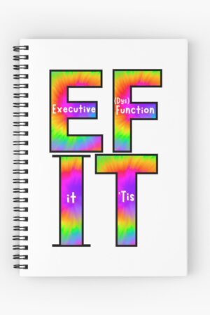 adhd merch: adhd notebook 'ef it: executive dysfunction it 'tis'