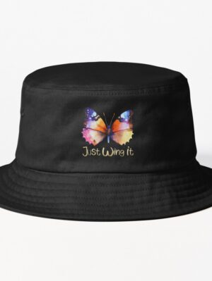 adhd merch adhd accessories hat 'just wing it' colorful butterfly