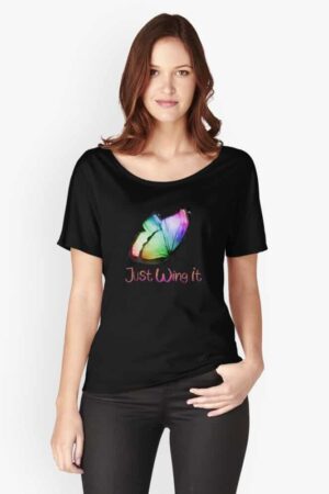 ADHD merch: ADHD t shirt rainbow ADHD butterfly just wing it