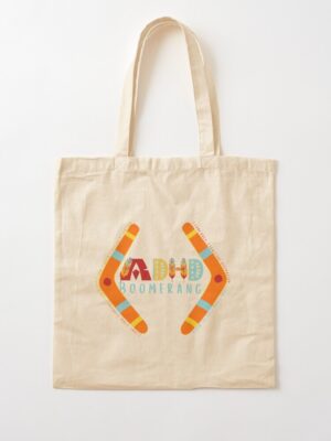 adhd merch adhd bags cotton tote 'ADHD boomerang'