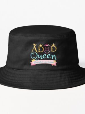 adhd merch: adhd accessories hat 'adhd queen: bow before me peasant'