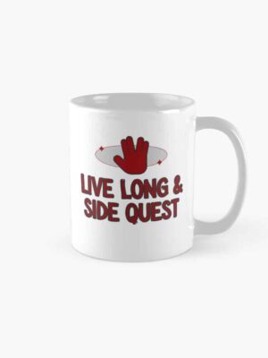 ADHD merch: ADHD mug 'live long and side quest' star trek inspo