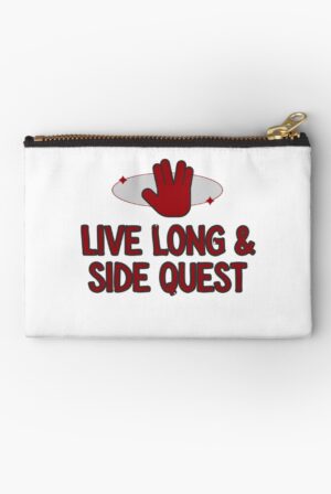 ADHD merch: ADHD office supplies money pouch 'live long and side quest' star trek inspo